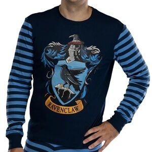 PJammy Wizarding World of Harry Potter Ravenclaw Crest Long Sleeve Stripe Shirt